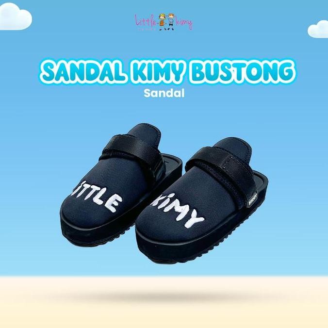 Tersedia LITTLEKIMY - Sandal Gunung Travelling Anak Sandal Sepatu Bustong Full Black Motif Fashion c