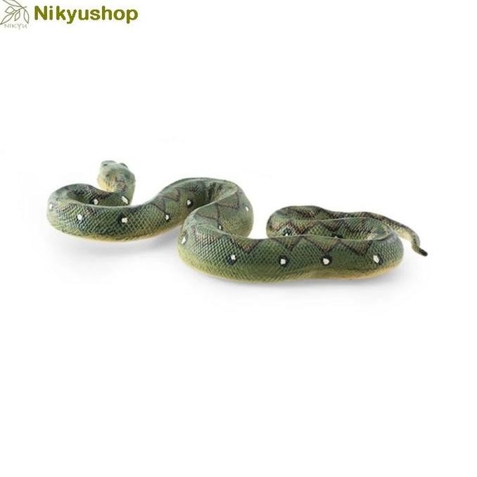 Mainan Edukasi Pajangan Miniatur Hewan Ular Piton Boa Pohon Hijau TM