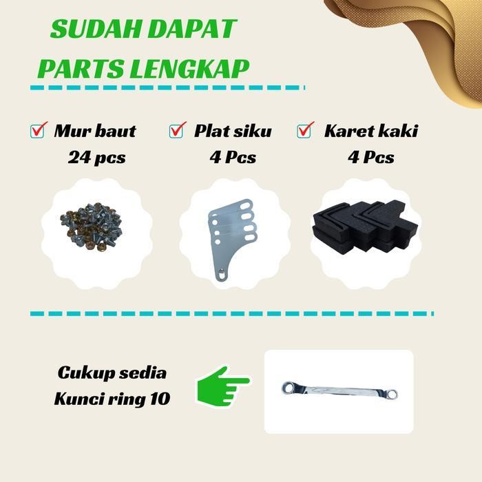 Meja Rak Sepatu Susun Besi Siku Lubang Display Kompor Gas 2 Tungku  Dispenser Tv Minimalis Rias Port