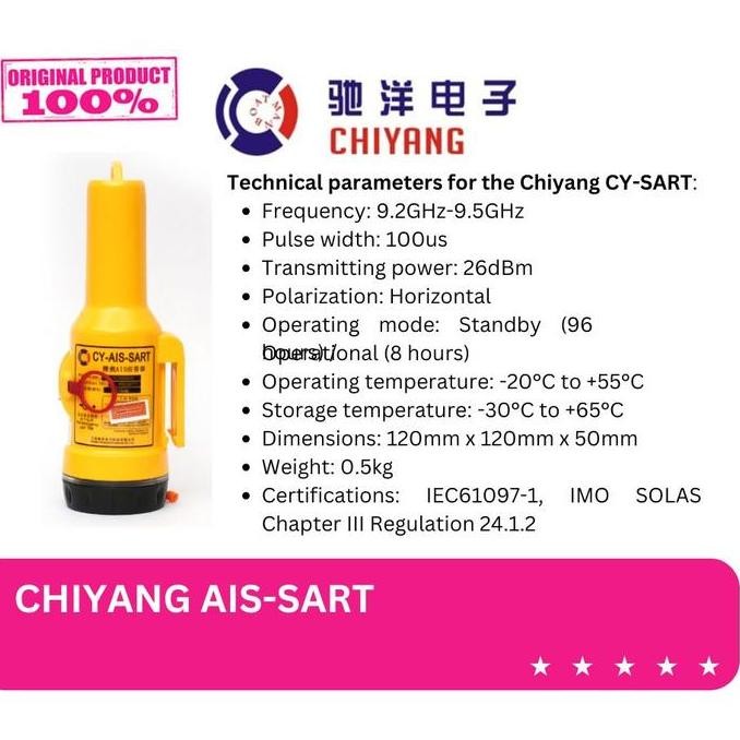 

SART CHIYANG SERTIFIKATCCS STANDARD IMO SOLAS/ AIS SART CHIYANG / RADAR TRANSPONDER ORIGINAL DAN TERPERCAYA