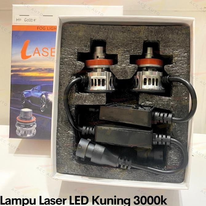 . Lampu LED Laser Projector 3000k Kuning H11 HB3 HB4 H7