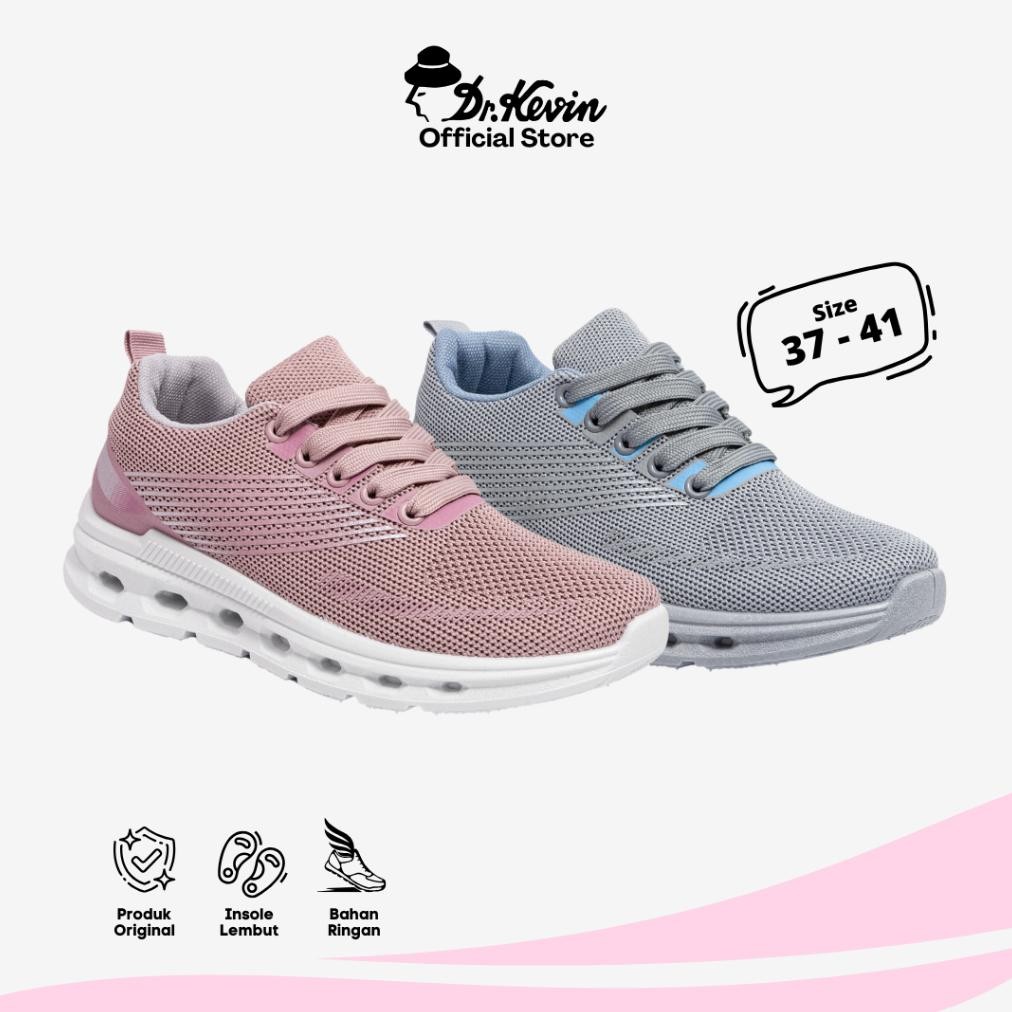 Dr. Kevin Sepatu Olahraga Sport Wanita Sneakers Rajut Tali 589-088