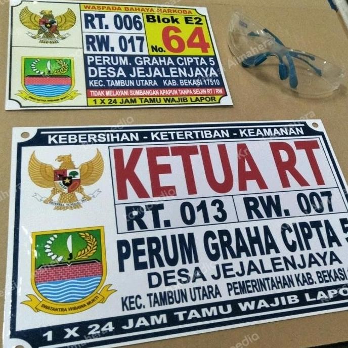 

PAPAN NAMA PLANG PLAT KETUA RT RW UK. 30 X 25