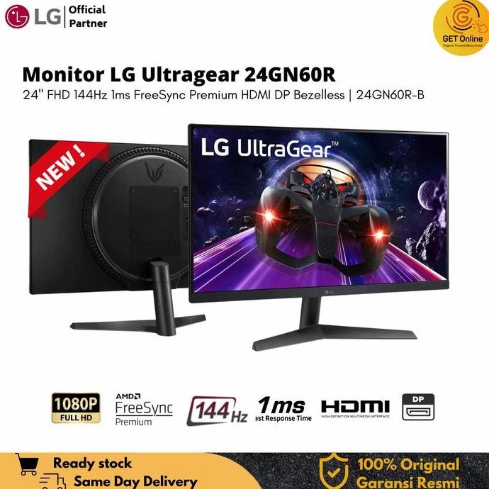 Premium Monitor LED LG 24GN600 IPS 1080 144Hz HDMI DP HDR10 | 24GN600-B