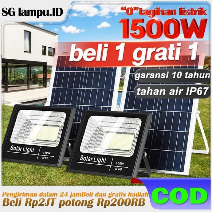 

beli 1 grati 1Lampu Taman Tenaga Surya 800W Sorot IP67 Tahan Air Lampu Tenaga Surya Gratis Sepanjang Tahun 5m Kabel Listrik Tambahan