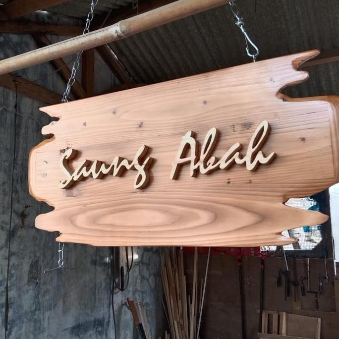 

plang nama kayu dekorasi custom