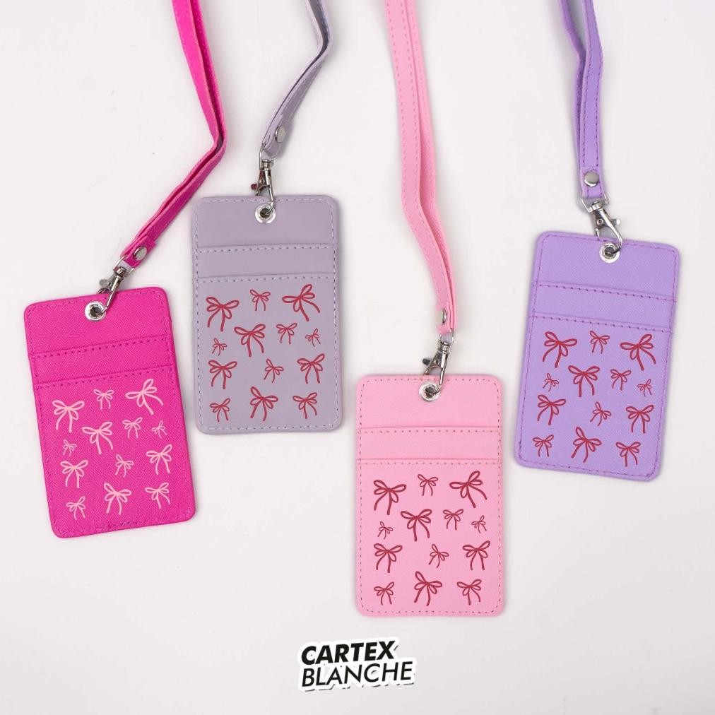 

READY STOK Cartexblanche Cutie Ribbon Lanyard Card Holder Unisex Name Tag Premium Pria & Wanita Siap kirim