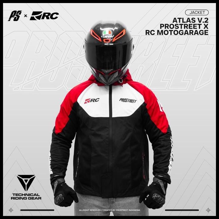 Terlaris Jaket Motor - RC X Prostreet Atlas V2 Collab Black Red Jacket Original Best Seller