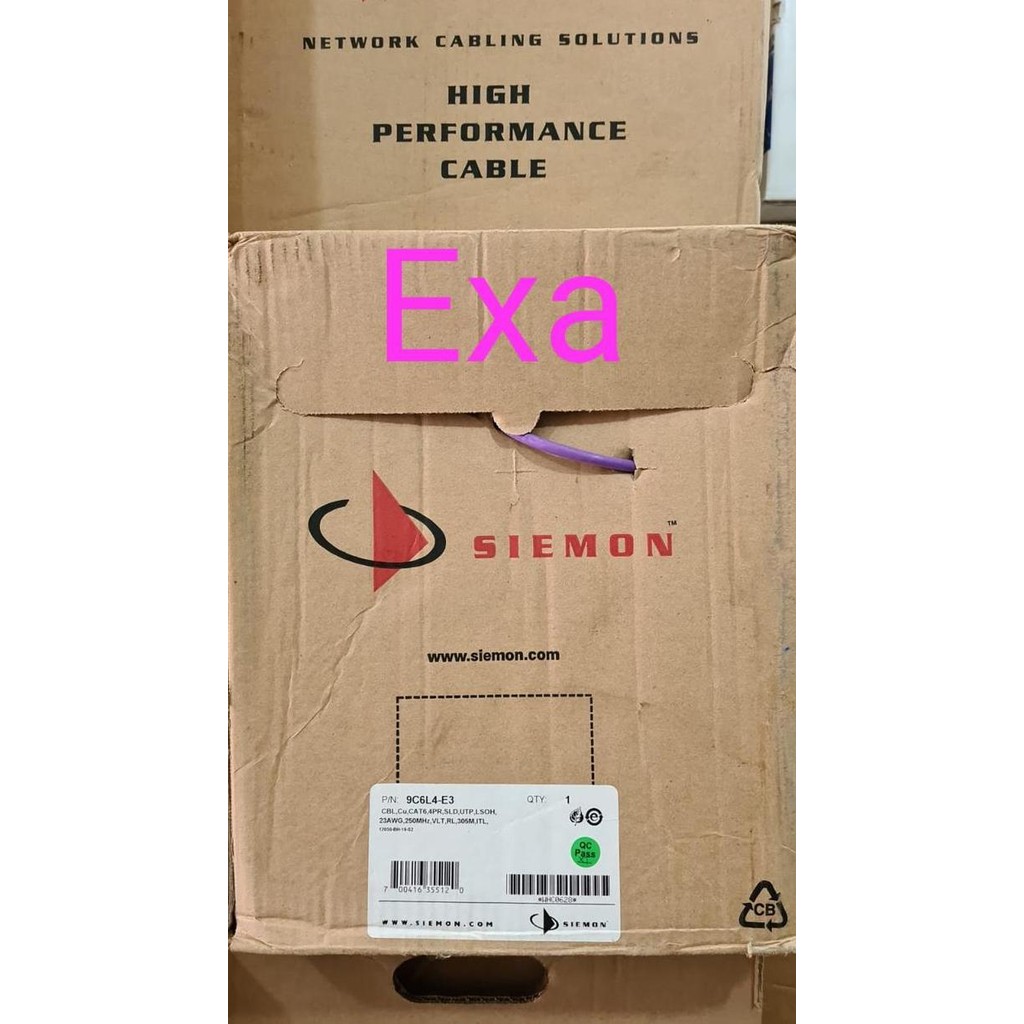 Siemon 9C6L4-E3 Kabel Utp Cat6 Cat 6 Cable Lan 23Awg Lsoh Purple Ungu New Stok