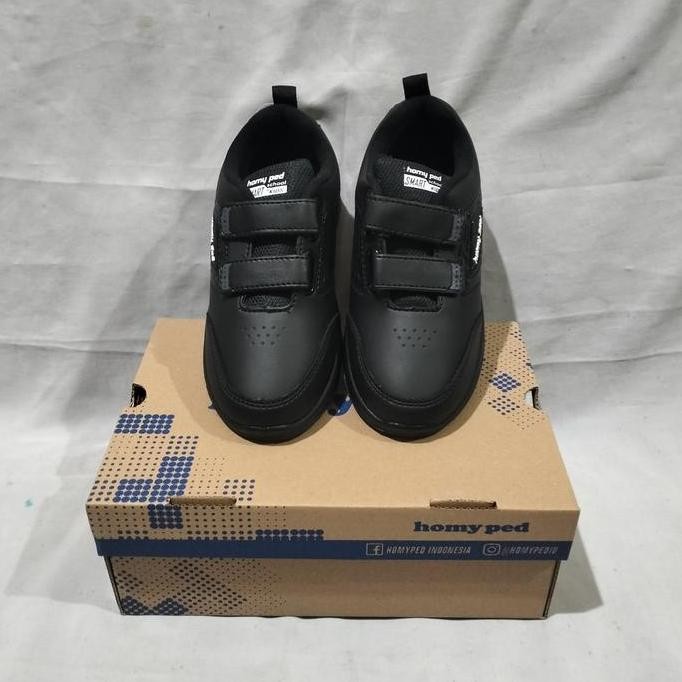Tersedia Sepatu sekolah bts anak perekat HOMYPED ORIGINAL NEXT STAR ALL BLACK