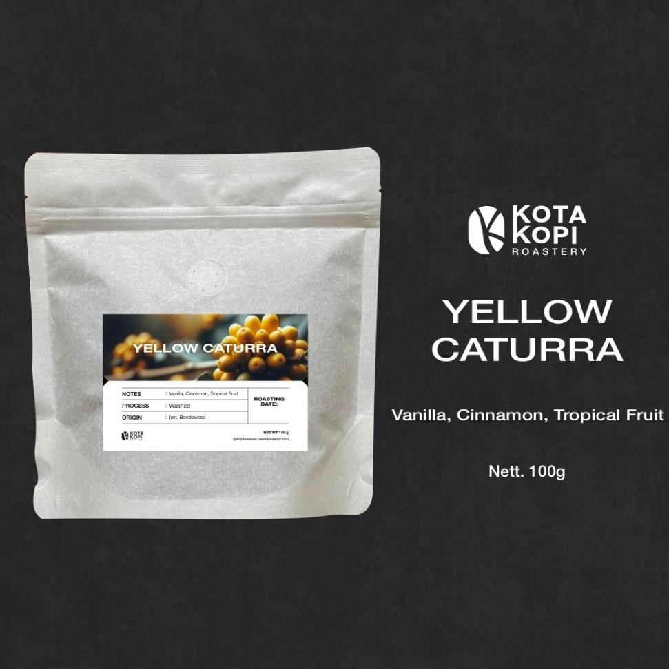 

NEW!!! Kota Kopi Roastery - Yellow Caturra - Vanilla with Cinnamon Fragrance Biji Kopi Bubuk Single Origin 200 gram 100 gram 200g 100g