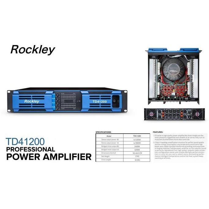 Power Amplifier Rockley Td 41200 Power Amplifier Rockley Td41200 New Stok