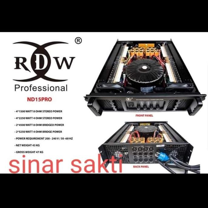 Power Amplifier Rdw Nd15Pro/Nd15 Pro/Nd 15Pro 4Ch 1500 Watt Original New Stok