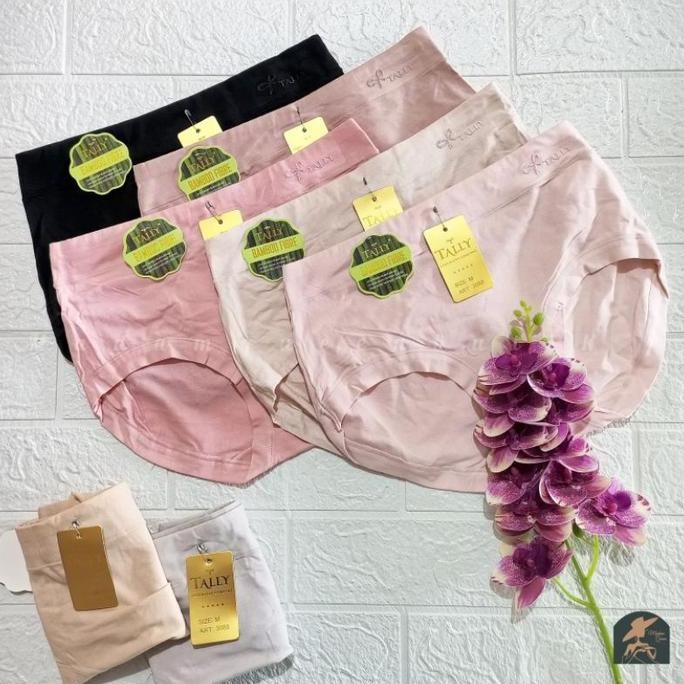 TALLY CELANA DALAM WANITA - CD 3088 - KATUN BAMBOO HIGH WAIST MOTIF CEWEK PENDEK