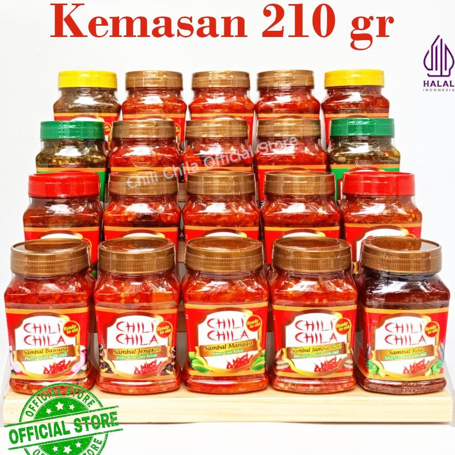 

Chili Chila Sambal 210 Gr Gep Cumi Roa Matah Kecombrang Dll