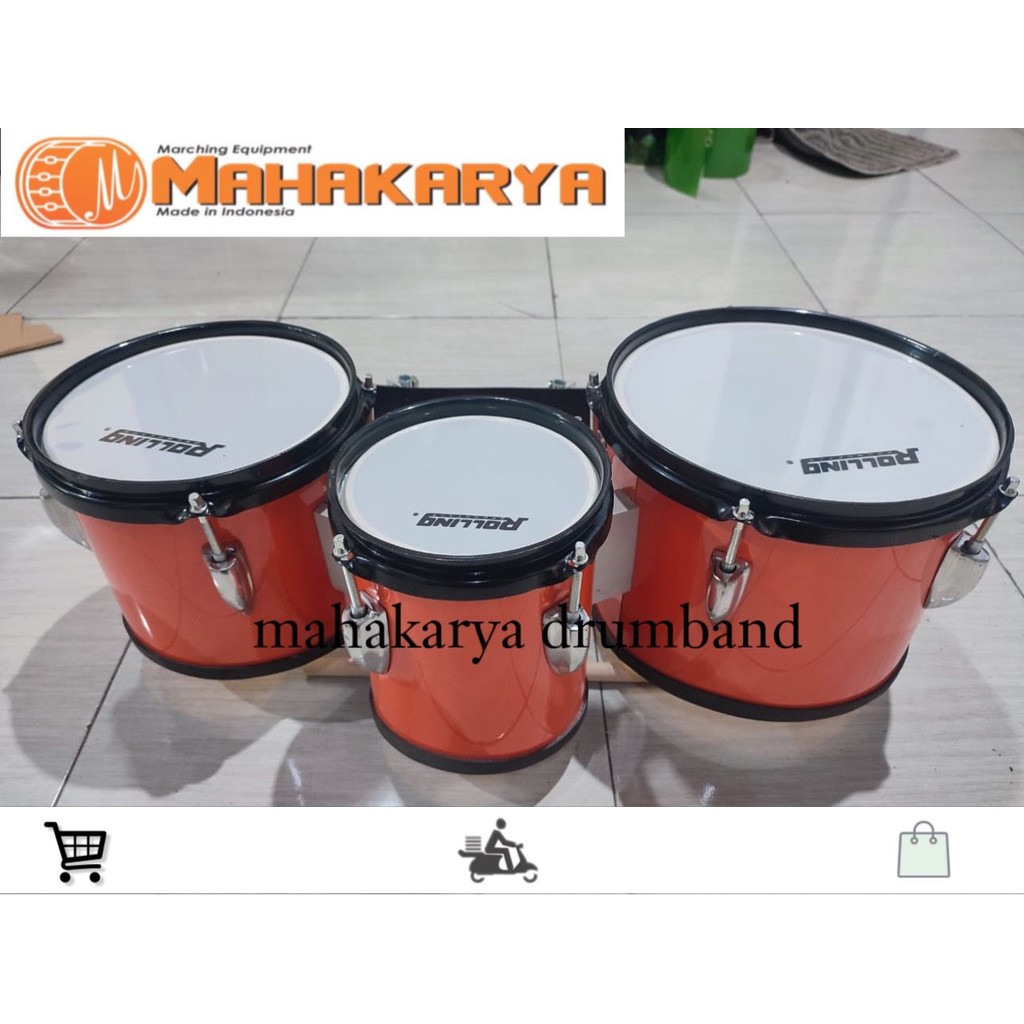 Alat Musik Trio Tom Drumband Free Harnes