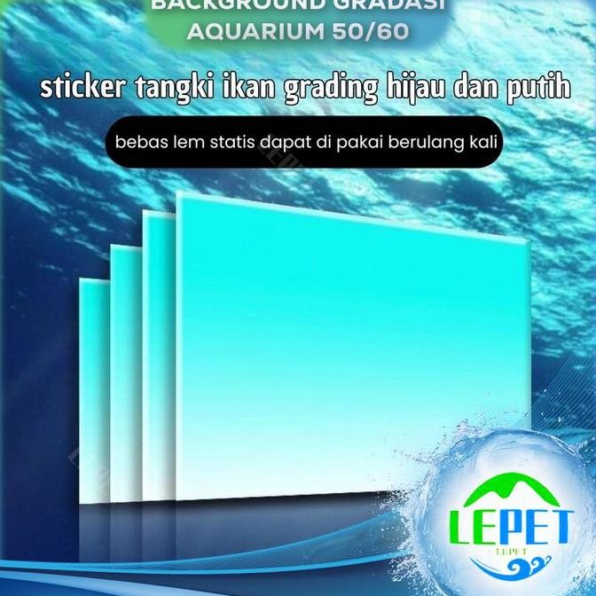 Lepet Background Aquarium Gradasi, 50/60 Stiker Aquarium , Wallpaper Aquarium, Aquascape, Stiker Bel