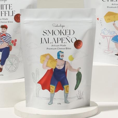 

PJ Smoked Jalapeo Cheese Bites 140g - healthy snack by Sodachips (No MSG)