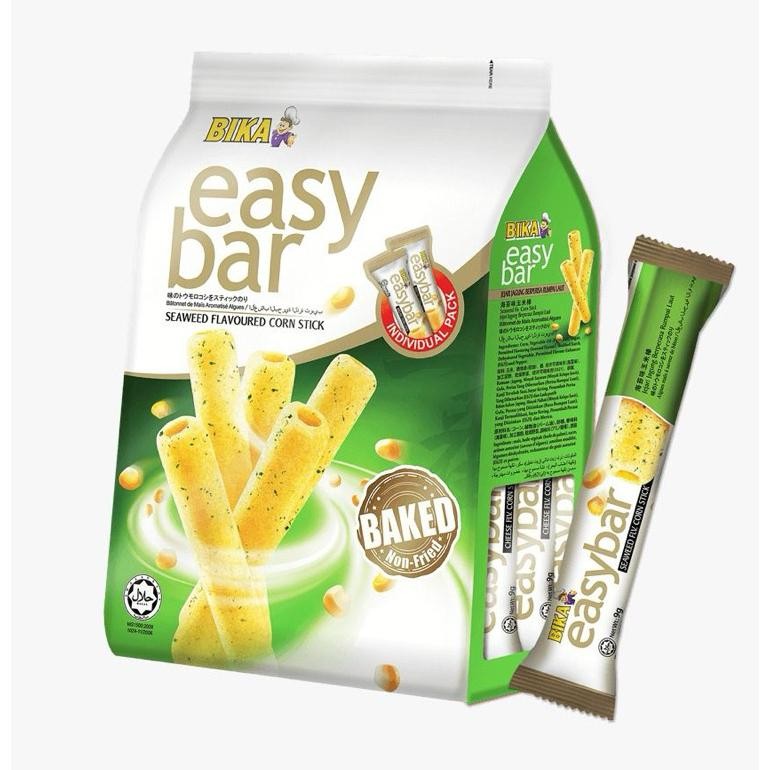 

PJ Bika Easy Bar 108g Corn Stik Rasa BBQ Bika Easy Bar Chicken BBQ Seaweed Cheese Flavour Corn Stik