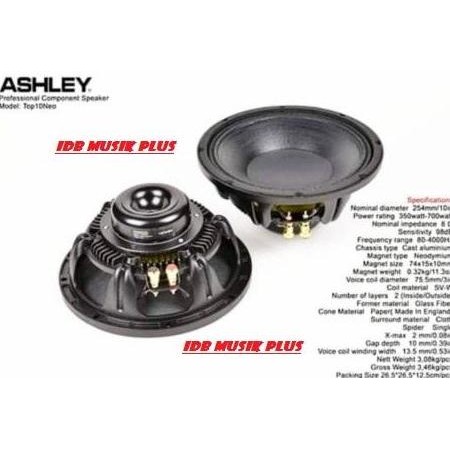 Speaker Component 10 Inch Ashley Top10Neo Top 10Neo Top 10 Neo New Stok