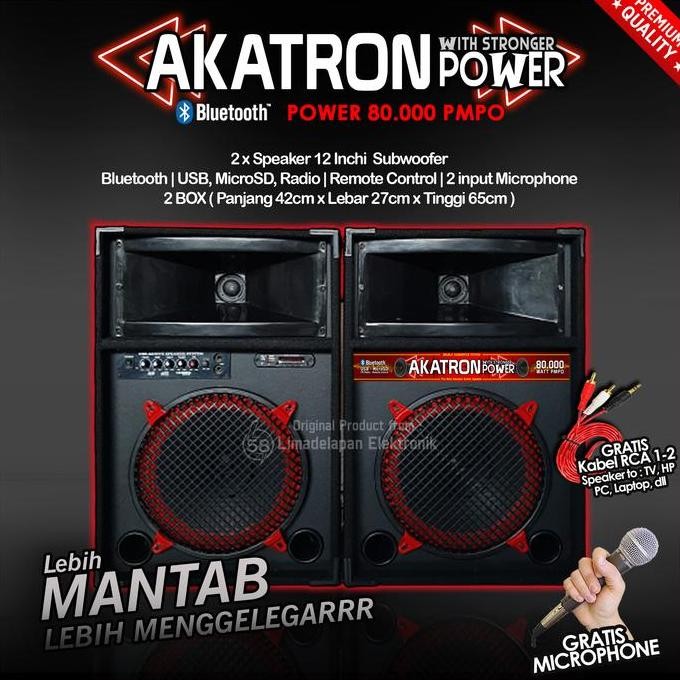 Akatron Power Speaker Aktif 12 Inch Inchi Bluetooth Bass Mantab Subwoofer Lebih Enak Dr Polytron Pma