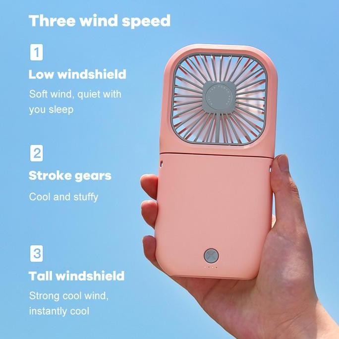 3In1 Kipas Angin Portable Mini Fan & Powerbank 5000Mah