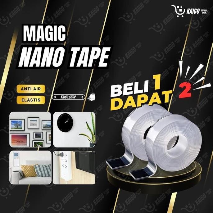 Promo [Beli 1 Dapat 2] Promo Lakban Nano Double Tape Ajaib 2 Sisi Anti Lepas Bersihkan Area Sebelum 