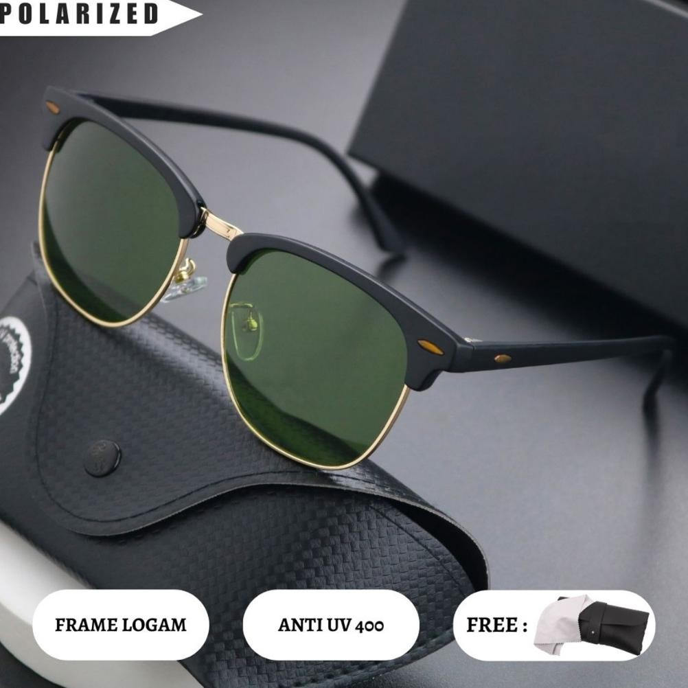 Free Dompat&LapCOD-3016Kacamata Hiam Original Fashion Pria,Lensa Kaca Asli Kacamata Cocok Untuk Sega