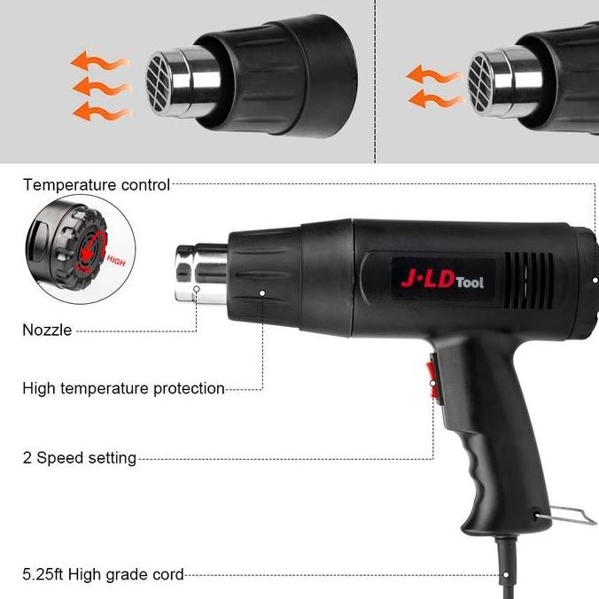 Jld Hot Air Gun Heat Gun Mesin Blower Alat Pemanas Udara Stiker Kaca