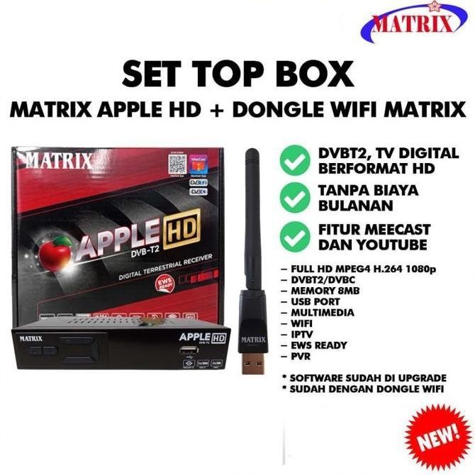 Stb Set Top Box Matrix Apple Hd + Dongle Wifi Matrix Dvb T2