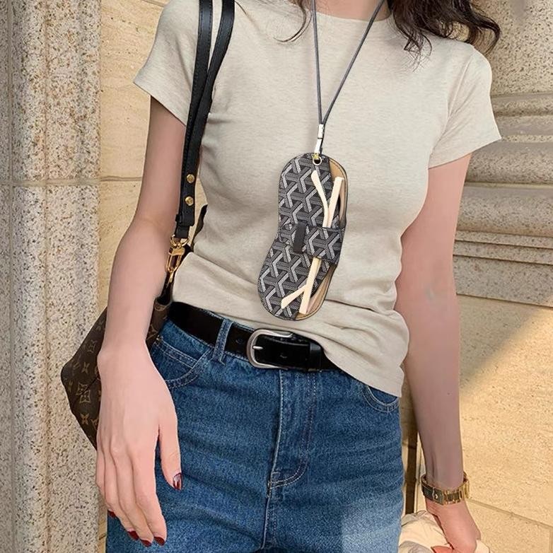 Pouch/Dompet Kacamata Portable Anti Gores Tali Gantung Brand G0YART Kualitas Import Premium AST