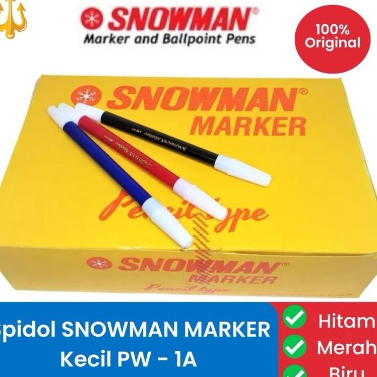 

Terlaris [Harga 1 Lusin] Spidol Kecil Snowman Pw-1A Hitam Biru Merah