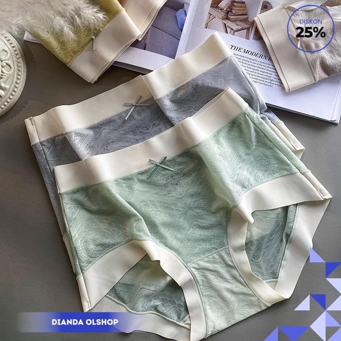 CELANA DALAM SEXY BIG SIZE SEAMLESS TRANSPARAN MID WAIST LEMBUT CD WANITA C273 PILIHAN TERPOPULER