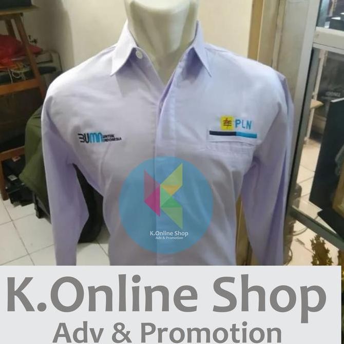 Tersedia kemeja bumn pln seragam bumn pln baju bumn pln lengan panjang putih
