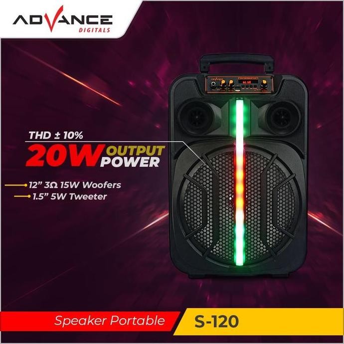 Grosir Smart HomeAdvance Speaker Bluetooth Karaoke Portable+2Xmic Wireless Tws 12Inch 120