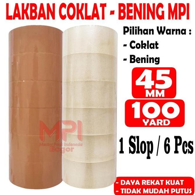 

Diskon 6 Pcs - Lakban Coklat - Lakban Bening Mpi 45 Mm X 100 Yard Bc / Lakban Untuk Packing - Master Pack Indonesia Bogor