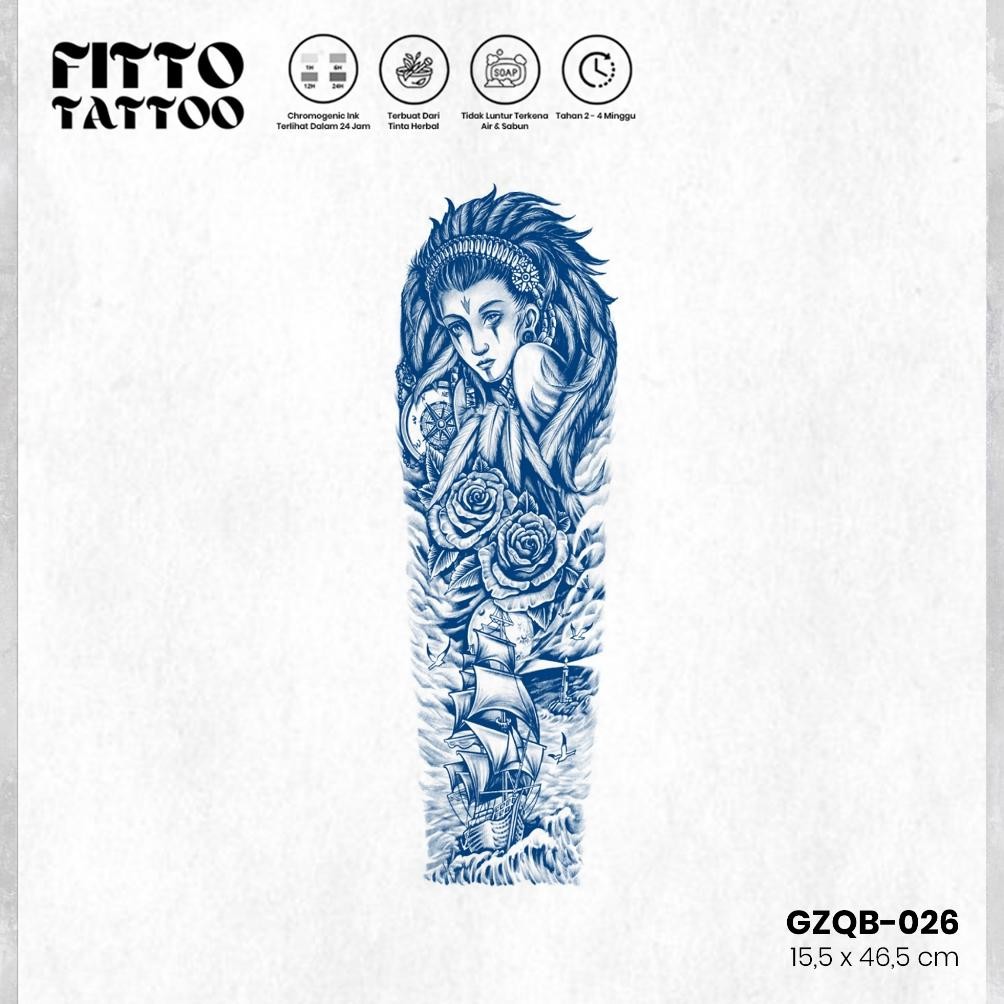 Tatto Temporer Full Arms Semi Permanent Fruit Ink Premium Tato Anti Air 155X465mm AST