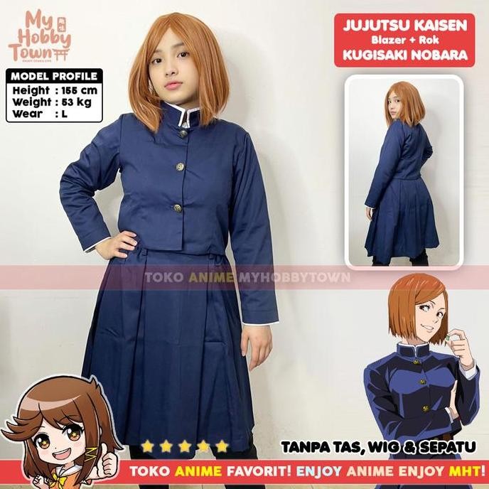 Tersedia Kostum Cosplay Anime Jujutsu Kaisen Nobara Kugisaki Seragam Sekolah