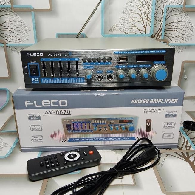AMPLIFIER BLUETOOTH SUNBUCK AUDIO FLECO AV-8678 BT BISA BASS + TREBEL + BLUETOOTH + ECHO + AMPLI MOB