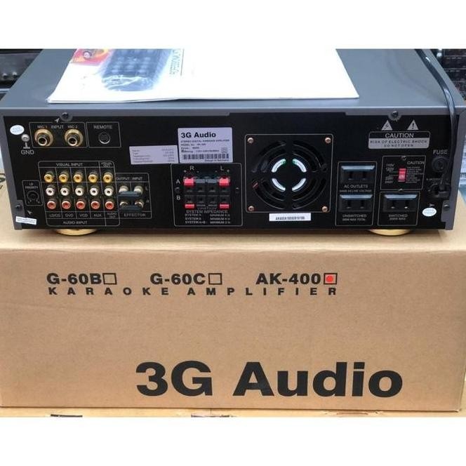 AMPLIFIER MIXER KARAOKE 3G AUDIO AK 400 AK-400 AK400 ORIGINAL BERGARAN