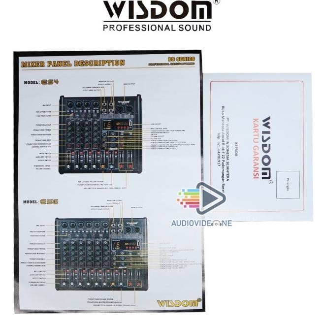 MIXER WISDOM ES6 ORIGINAL MIKSER AUDIO 6 CHANEL SUPORT BLUETOOTH EFEK