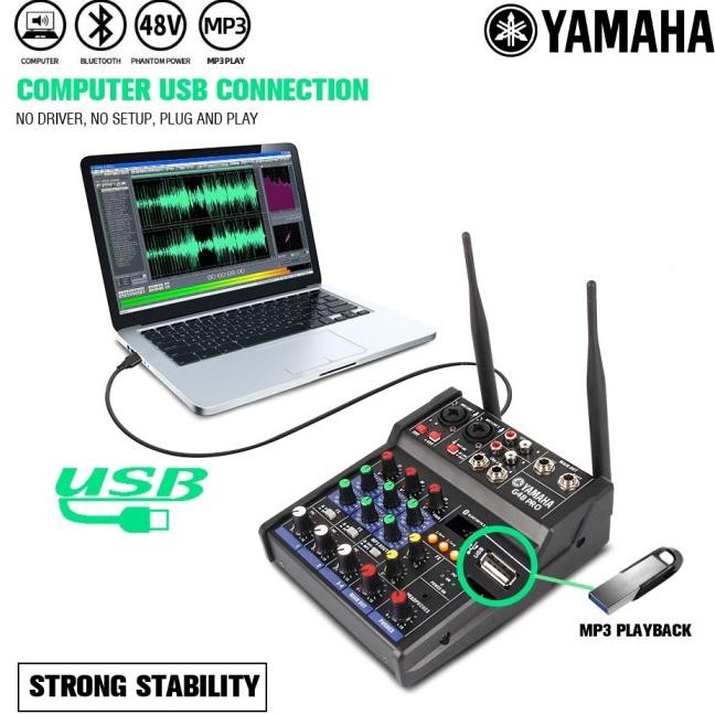 MIXER AUDIO PROFESIONAL YAMAHA G4B-PRO TERMASUK MIKROFON NIRKABEL UHF
