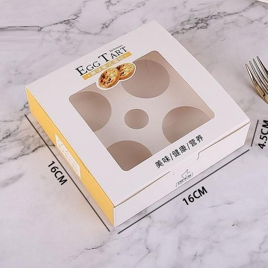 (Expert) Box Egg Tart Mini Kotak Kue Pie Susu Dus Kue Egg Tart Cake Box Dessert