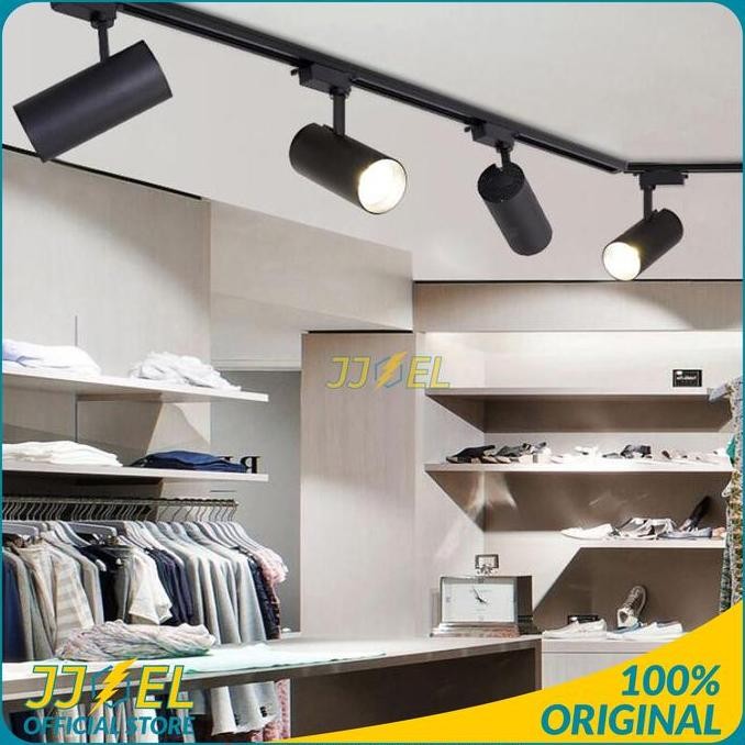 Grosir Paket Lampu Sorot Rel Isi 6 Spotlight Led Track Light Rell 2 Meter