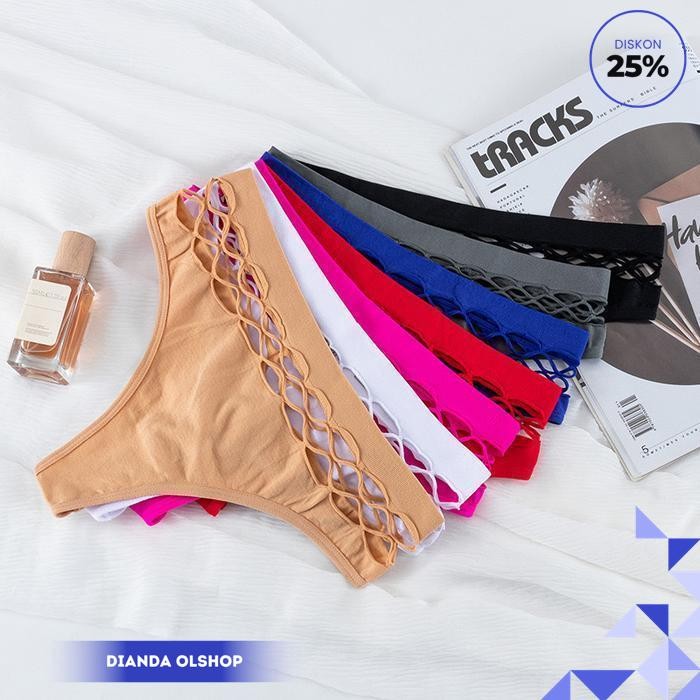 CELANA DALAM WANITA SEAMLESS G STRING MELUBANGI TRANSPARAN THONG C220 CANGGIH