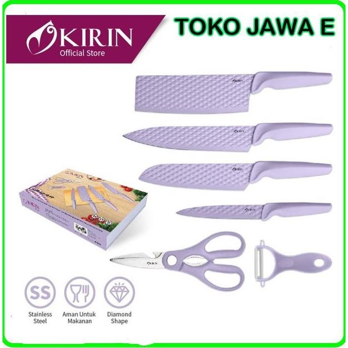 (Expert) PISAU SET KIRIN/KNIFE SET KIRIN Stenlies Steel Knife 6 Pcs