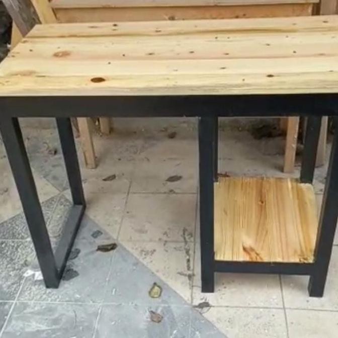 Promo Meja Komputer Kayu Minimalis Hitam, Putih