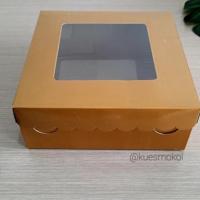 (Expert) Dus Kue 20x20 cm - Box Kue - Cake Box Gold - Emas