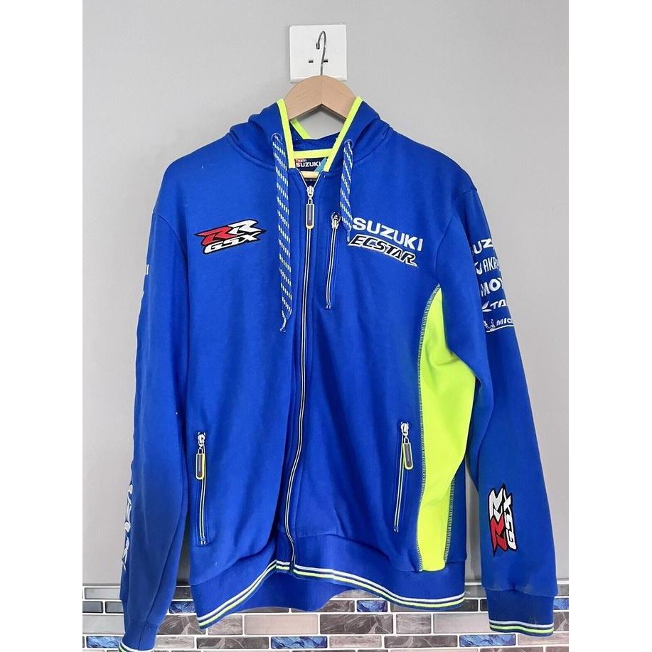 Suzuki MotoGP 2018 Team Ecstar Zip Hoodie Jacket. Jaket Hoodie Pria