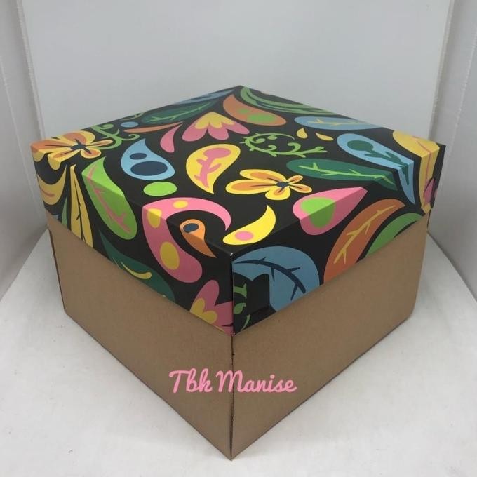 (Expert) Box Kue Jungle 25x25x16cm / Kardus Kue / Kotak Kue / Cake Box